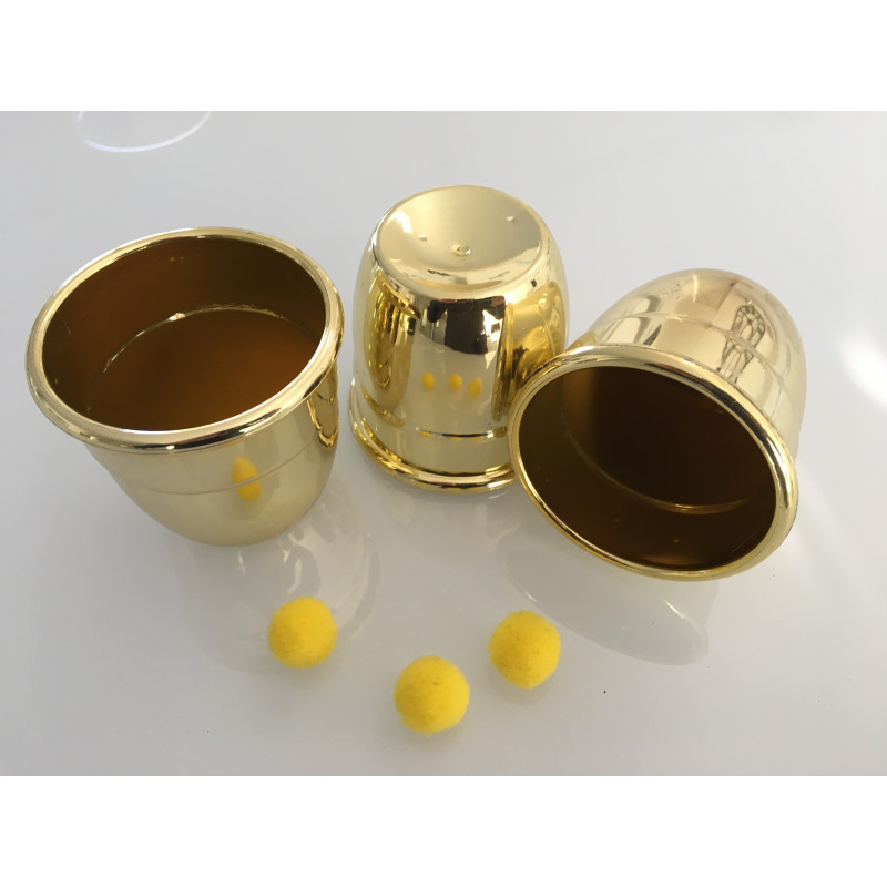 MAGIC-LANDES - Cups & Balls (grand modele) (façon laiton)