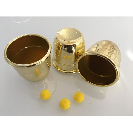 MAGIC-LANDES - Cups & Balls (grand modele) (façon laiton)